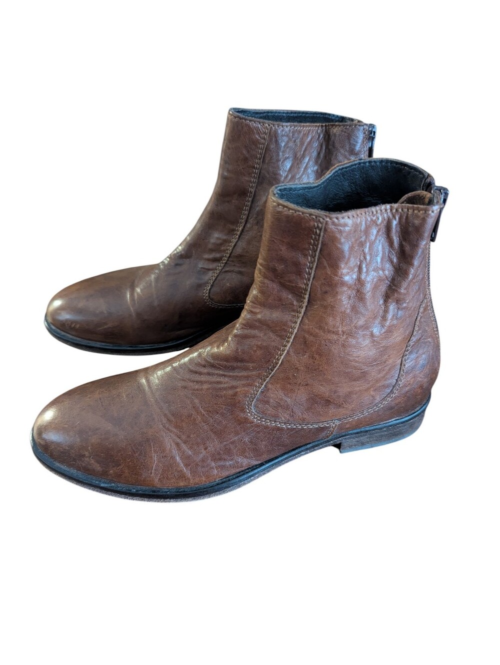 Moma, Handcrafted Italian Brown Leather Ankle Boots - Classic Chelsea Style,35